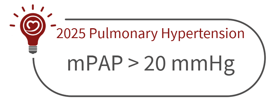 Updated pulmonary hypertension mPAP greater than 20 mmHg