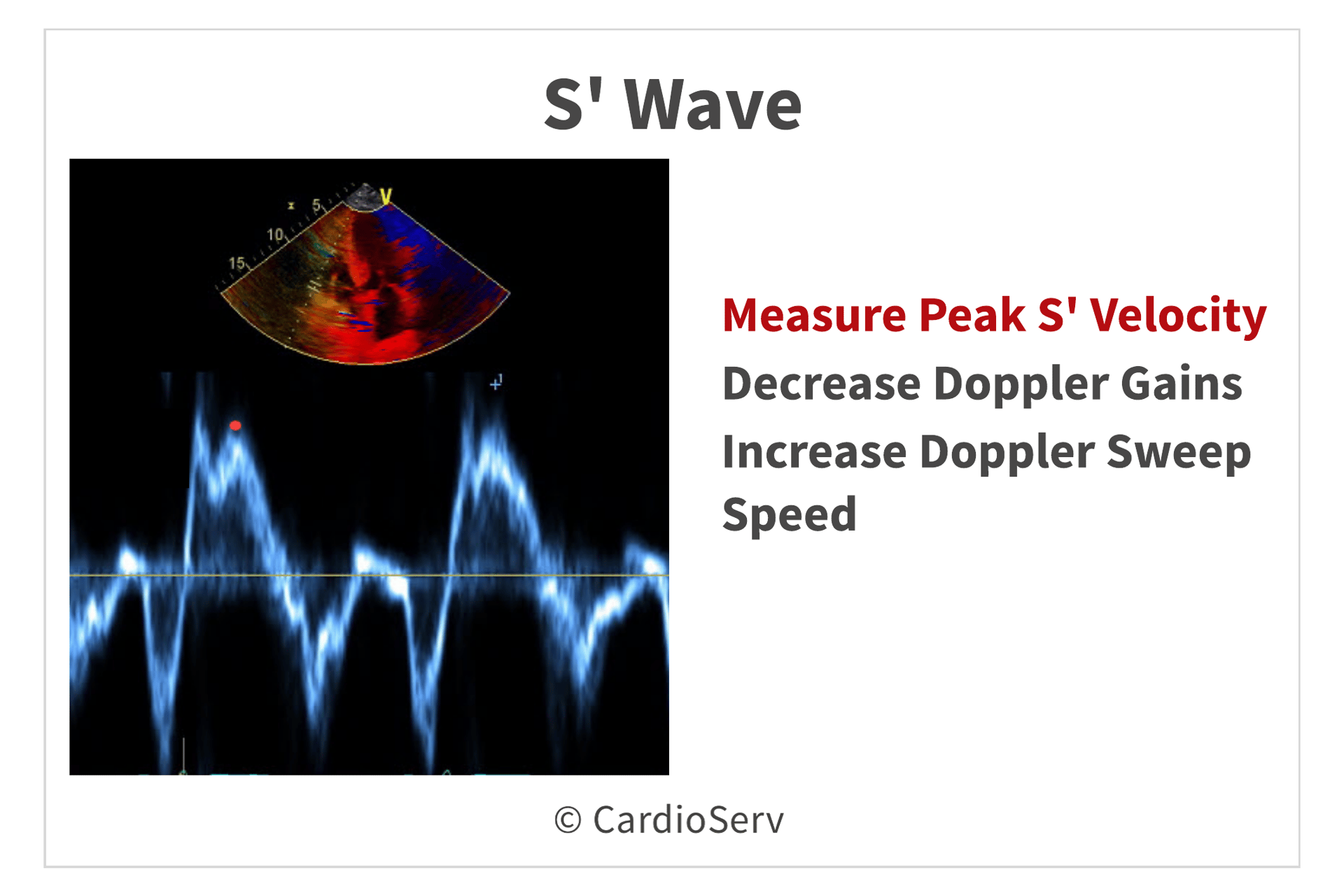 measuring s' wave velocity echo